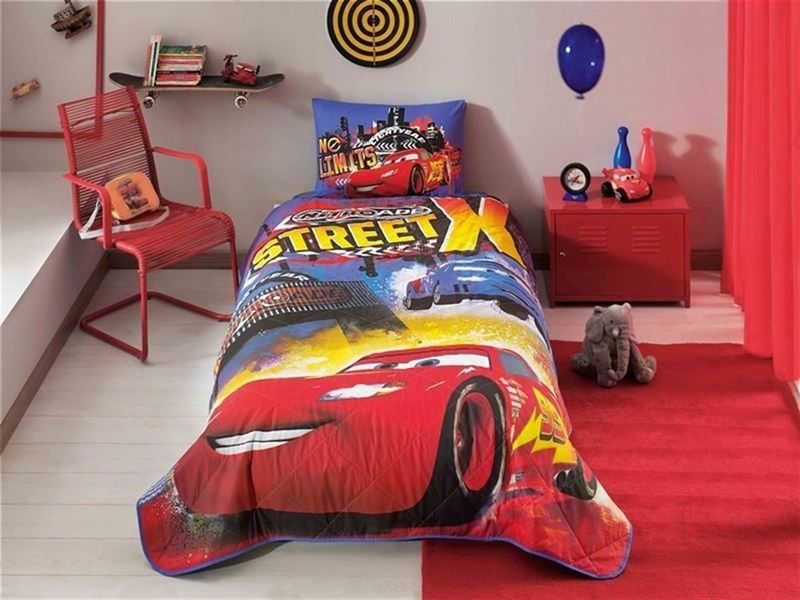 Стеганое покрывало TAC Disney - Cars Nitroade 160*220см + наволочка p-60109098 фото