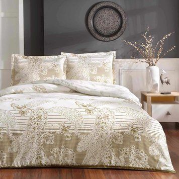 Постельное белье TAC сатин двуспальное евро - Paisley gold р-60294180 фото