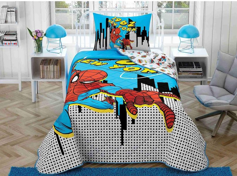 Стеганое покрывало TAC Disney - Spiderman Power 160*220см + наволочка p-60264506 фото